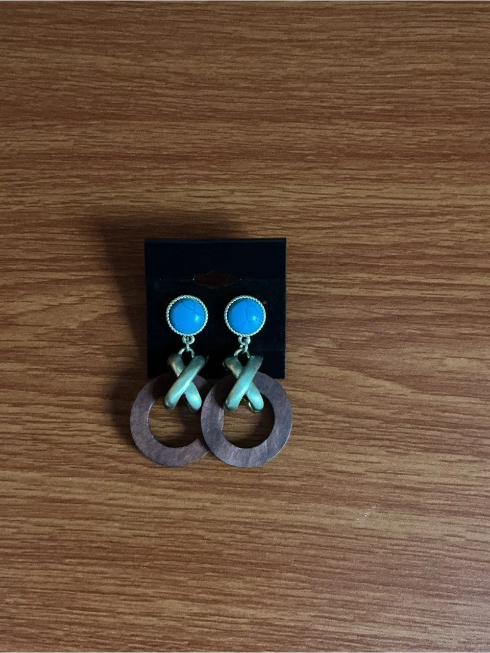 Pierced drop Earrings, mixed media